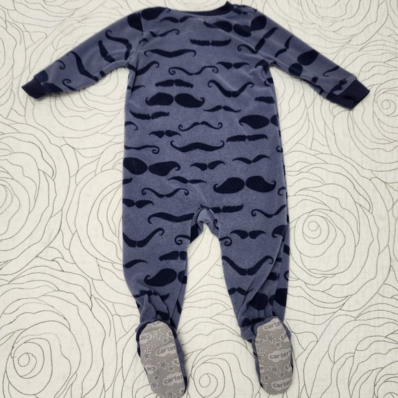 FREE W/ BUNDLE [12M] "Moustache" Patterned Carter's Footie PJs - Picture 3 of 7